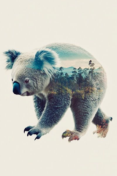 Koala mit Landschaft