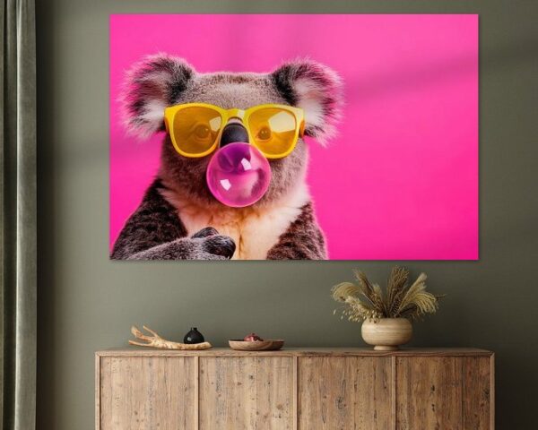 Koala mit Sonnenbrille und Kaugummi-Pops