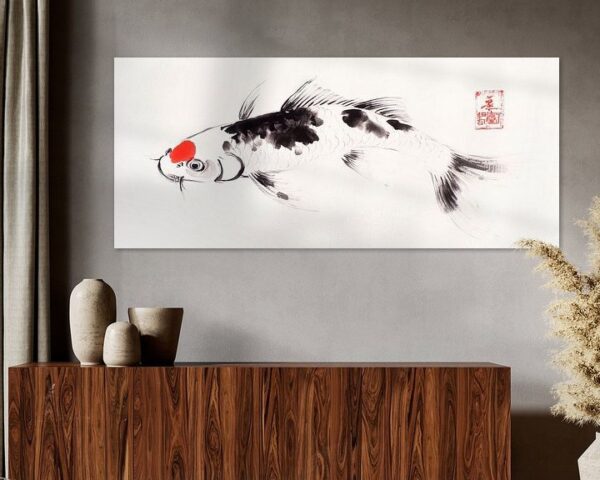 Koi-Fisch in Tinte – Elegant und Minimalistisch