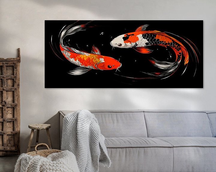 Koi-Fische in harmonischem Zusammenspiel