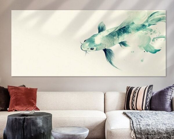 Koi im aquarellhaften Stil – Elegant und zart