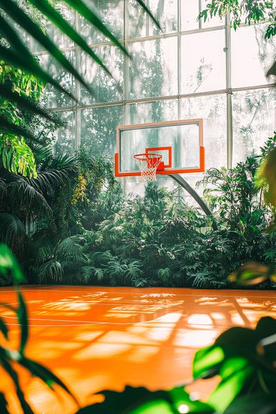 Korbballplatz im Dschungel – Grün