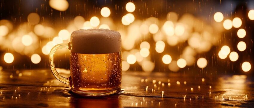 Köstliches Bier im stimmungsvollen Licht