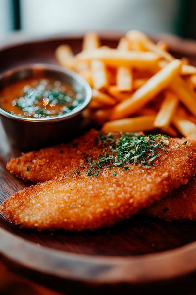 Köstliches Schnitzel mit Pommes Frites