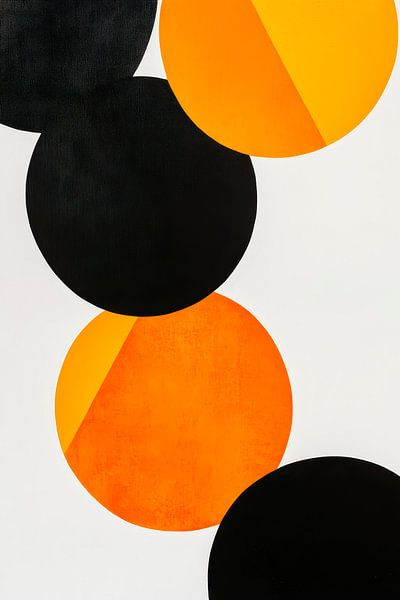 Kreise in Schwarz und Orange – Modern