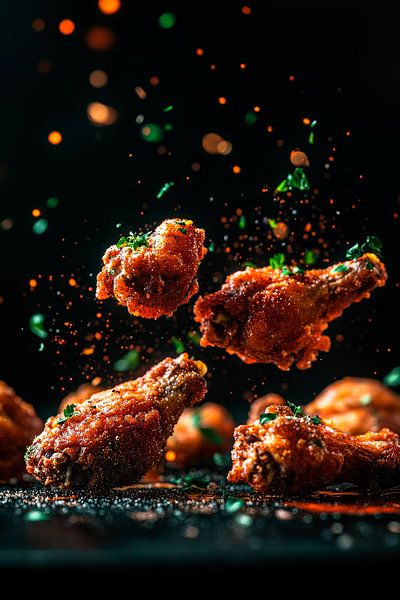 Krosse Chicken Wings im Flug – Genussmoment