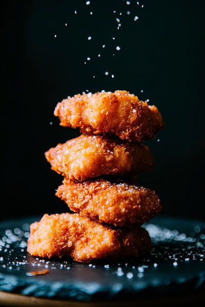 Krosse Hähnchen-Nuggets im Sonnenschein