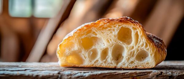 Krustenbrot auf Holztafel – Natürlich und Einladend