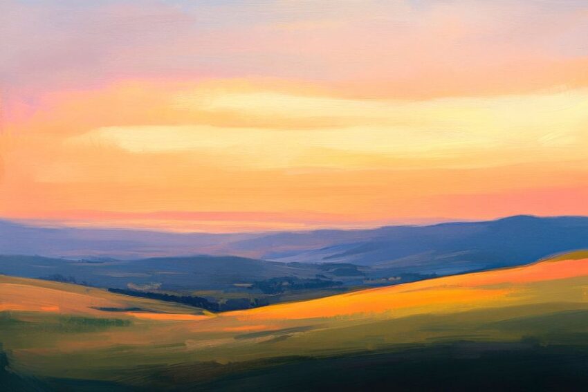 Landschaft im Morgenlicht