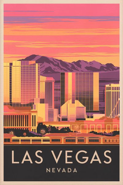 Las Vegas, Nevada Vintage Travel Poster