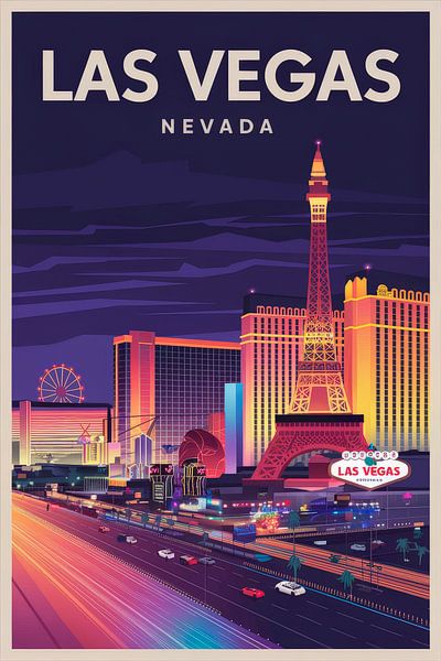 Las Vegas, Nevada Vintage Travel Poster