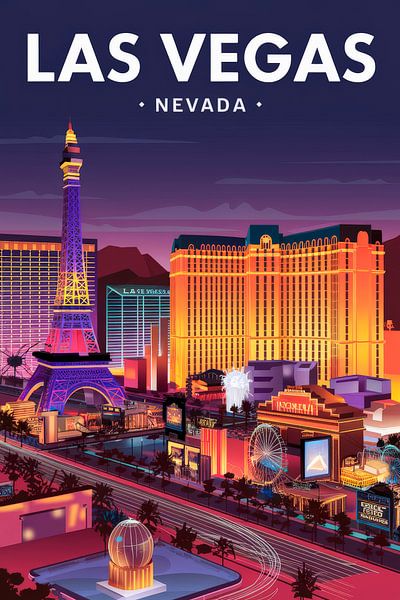 Las Vegas, Nevada Vintage Travel Poster