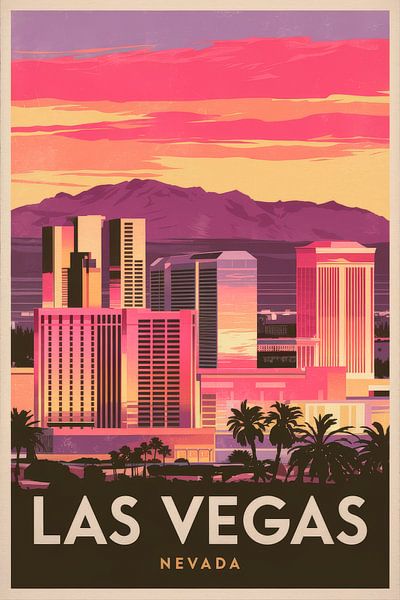 Las Vegas, Nevada Vintage Travel Poster