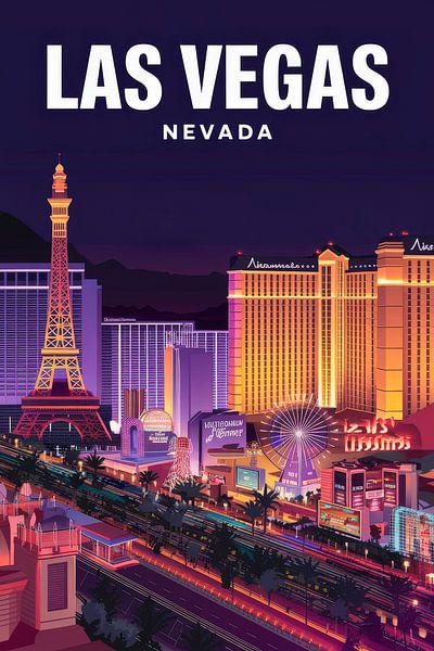 Las Vegas, Nevada Vintage Travel Poster