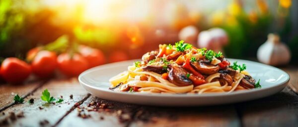 Leckere Pasta mit frischem Gemüse