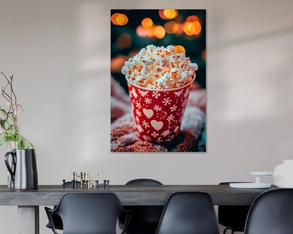 Leckerer Popcornbecher mit Festtagsdesign