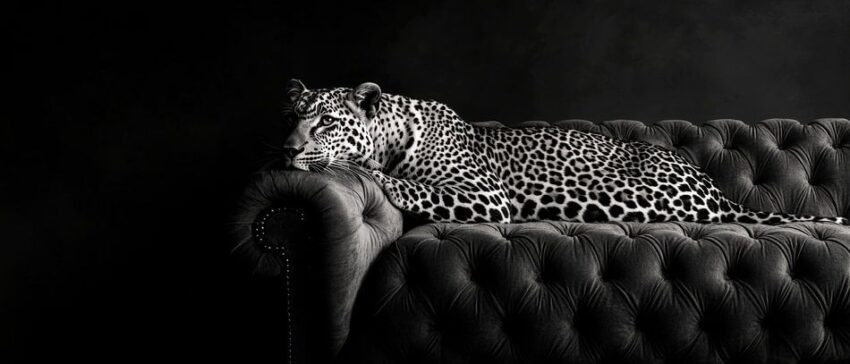 Leopard auf Couch