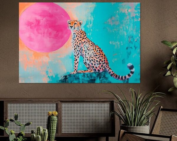 Leopard im Farbrausch – Modernes Kunstwerk