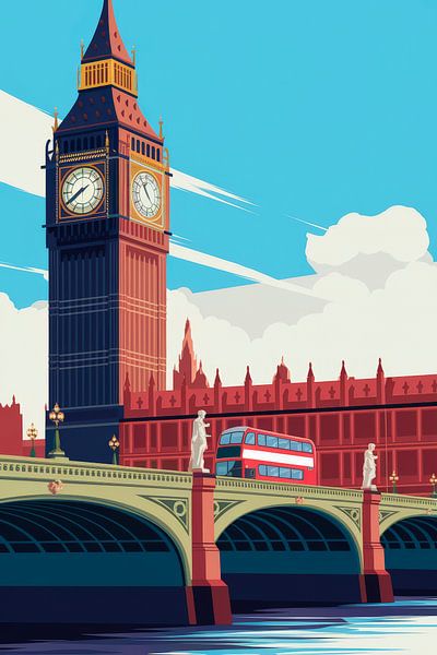 London, England Vintage Travel Poster