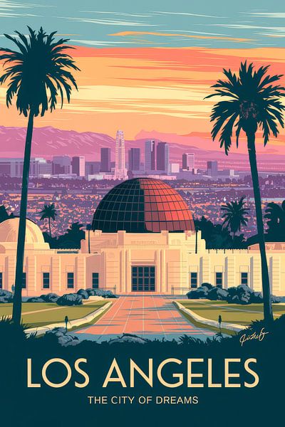 Los Angeles, California Vintage Travel Poster