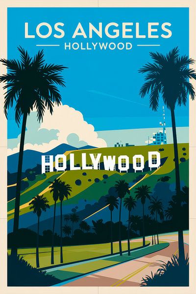 Los Angeles, Kalifornien - Vintage Travel Poster