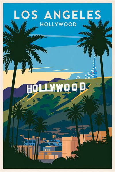 Los Angeles, Kalifornien + Vintage Travel Poster