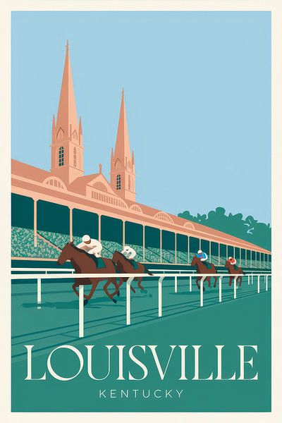 Louisville, Kentucky Vintage Travel Poster