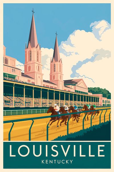 Louisville, Kentucky Vintage Travel Poster