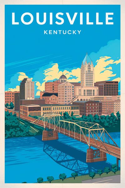 Louisville, Kentucky Vintage Travel Poster