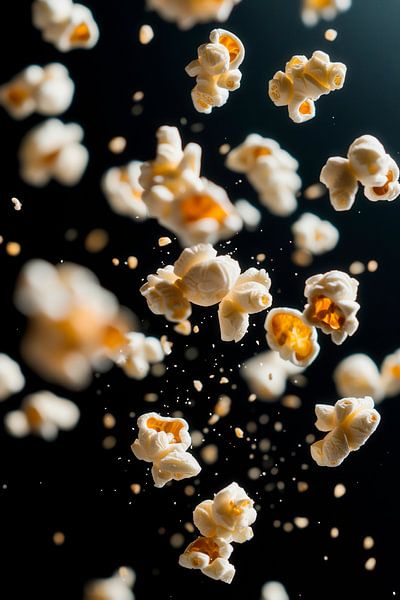 Luftige Popcorn-Explosion im Dunkeln