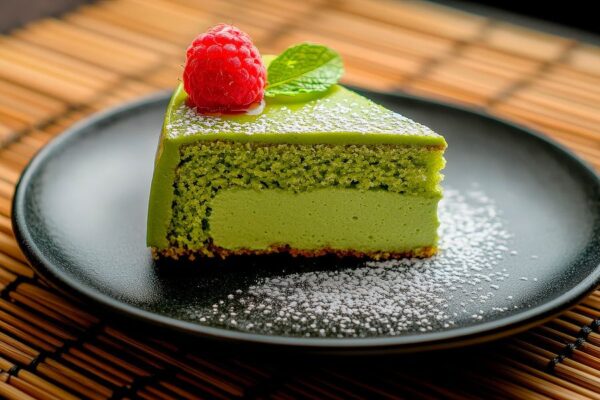 Matcha-Käsekuchen mit Himbeere – Leckerbissen