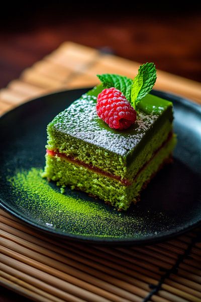 Matcha-Schnitte mit Himbeeren – Verführerisch