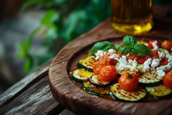 Mediterrane Gemüseplatte mit Feta