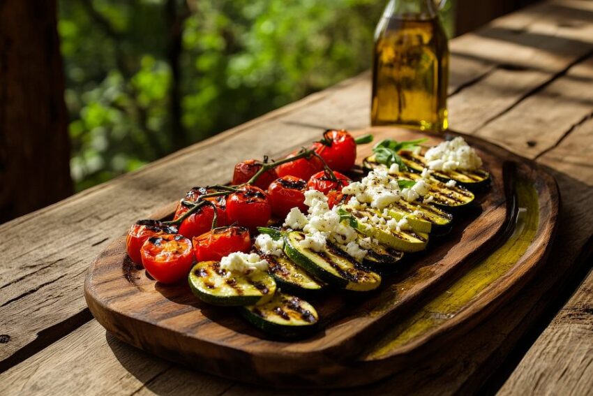 Mediterrane Gemüseteller mit Feta