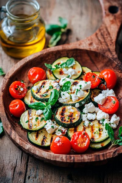 Mediterraner Grillgemüseteller mit Feta