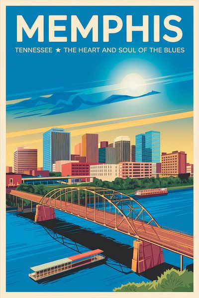 Memphis, Tennessee Vintage Travel Poster