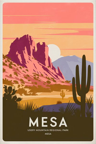 Mesa, Arizona Vintage Travel Poster