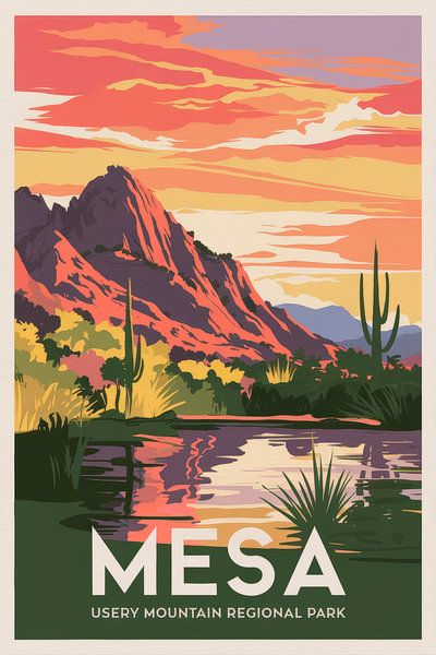 Mesa, Arizona Vintage Travel Poster