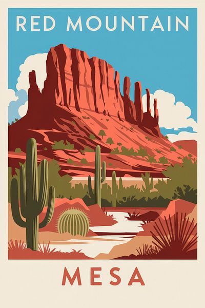 Mesa, Arizona Vintage Travel Poster