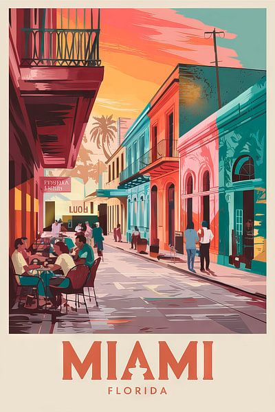 Miami, Florida Vintage Travel Poster