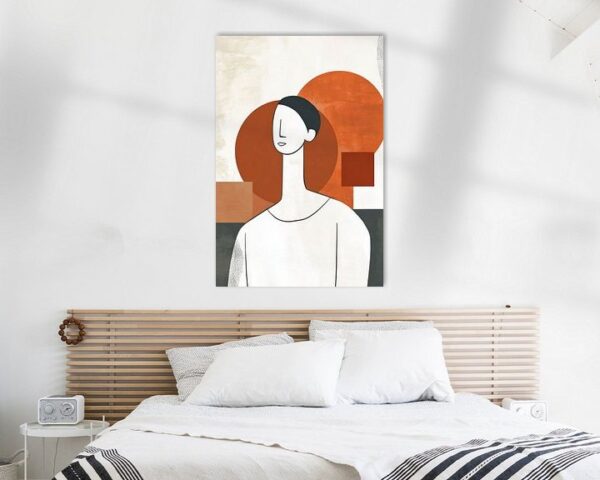 Minimalistische Figur mit geometrischen Formen