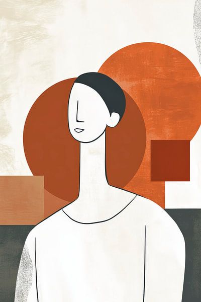 Minimalistische Figur mit geometrischen Formen