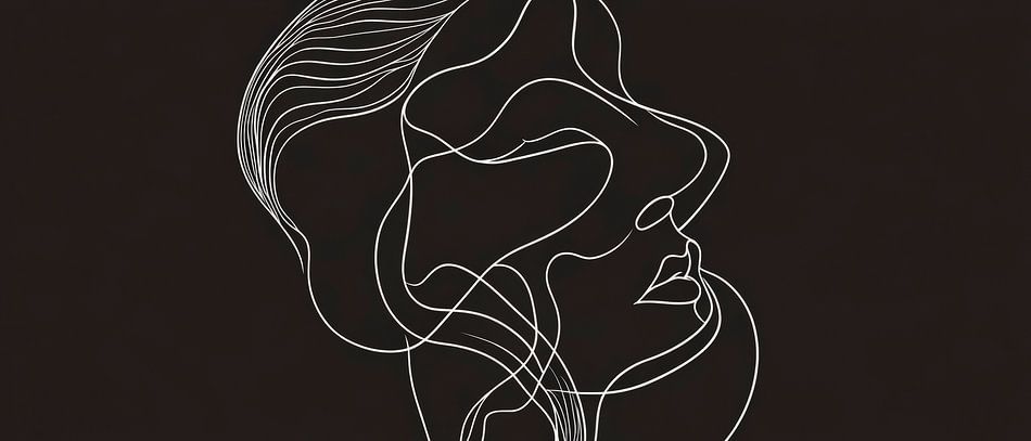 Minimalistische Linienzeichnung einer Frau