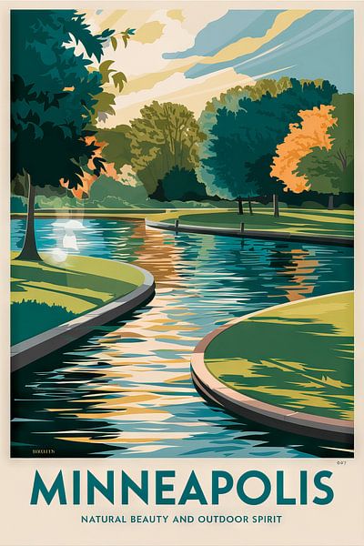 Minneapolis Vintage Travel Poster