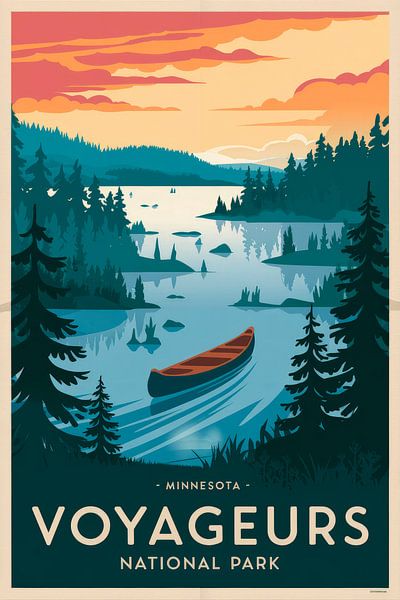 Minnesota Vintage Travel Poster