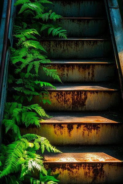 Moosbewachsene Treppe – Natürliche Struktur