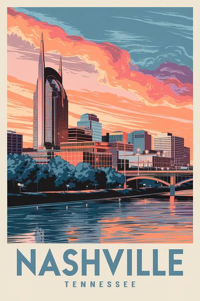 Nashville, Tennessee Vintage Travel Poster