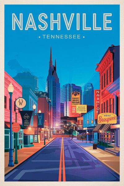 Nashville, Tennessee Vintage Travel Poster