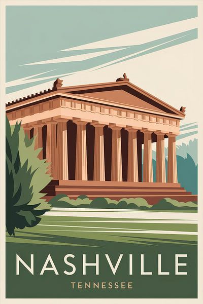 Nashville, Tennessee Vintage Travel Poster