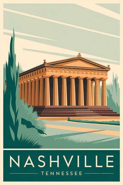 Nashville, Tennessee Vintage Travel Poster